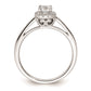 0.38ct. CZ Solid Real 14K White Gold Round Halo Engagement Ring