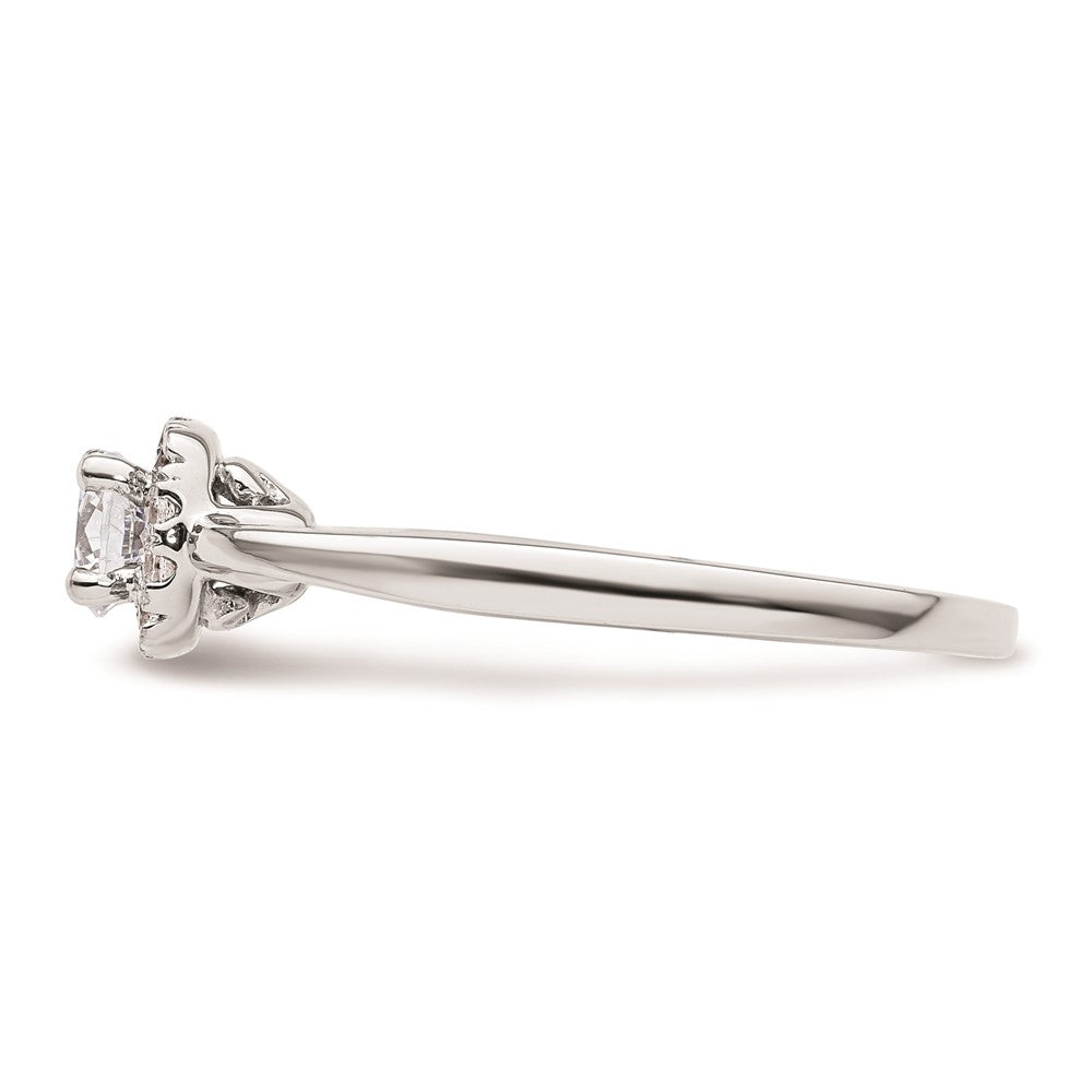 0.38ct. CZ Solid Real 14K White Gold Round Halo Engagement Ring