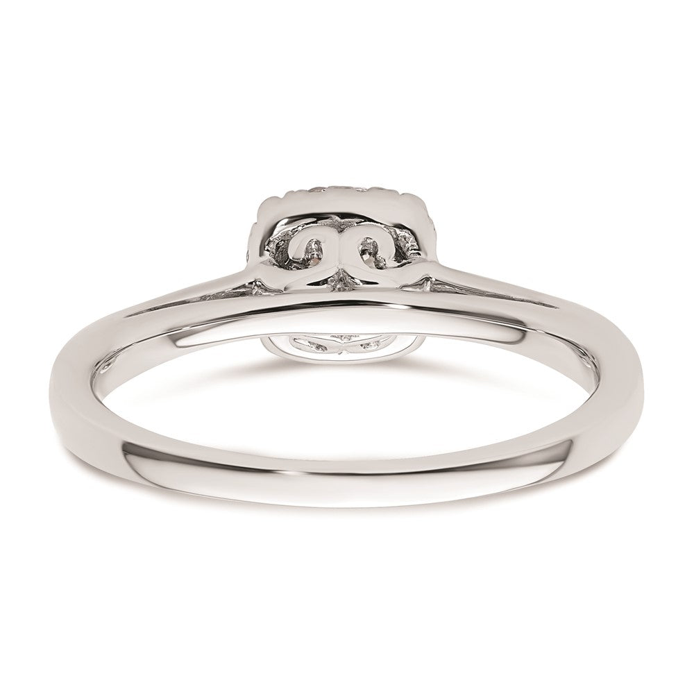 0.38ct. CZ Solid Real 14K White Gold Round Halo Engagement Ring