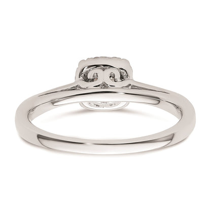 0.38ct. CZ Solid Real 14K White Gold Round Halo Engagement Ring