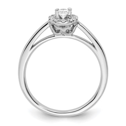 0.25ct. CZ Solid Real 14K White Gold Oval Halo Engagement Ring