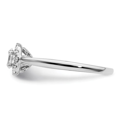 0.25ct. CZ Solid Real 14K White Gold Oval Halo Engagement Ring