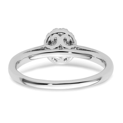 0.25ct. CZ Solid Real 14K White Gold Oval Halo Engagement Ring