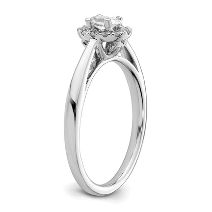 0.25ct. CZ Solid Real 14K White Gold Oval Halo Engagement Ring