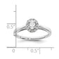 0.25ct. CZ Solid Real 14K White Gold Oval Halo Engagement Ring