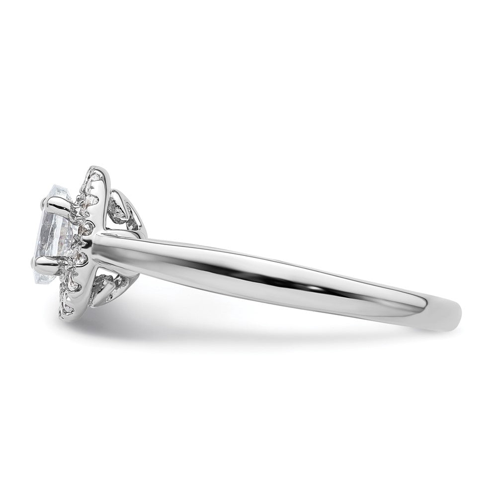 0.50ct. CZ Solid Real 14K White Gold Oval Halo Engagement Ring