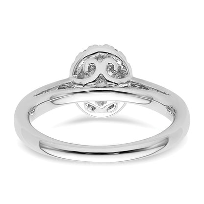 0.50ct. CZ Solid Real 14K White Gold Oval Halo Engagement Ring
