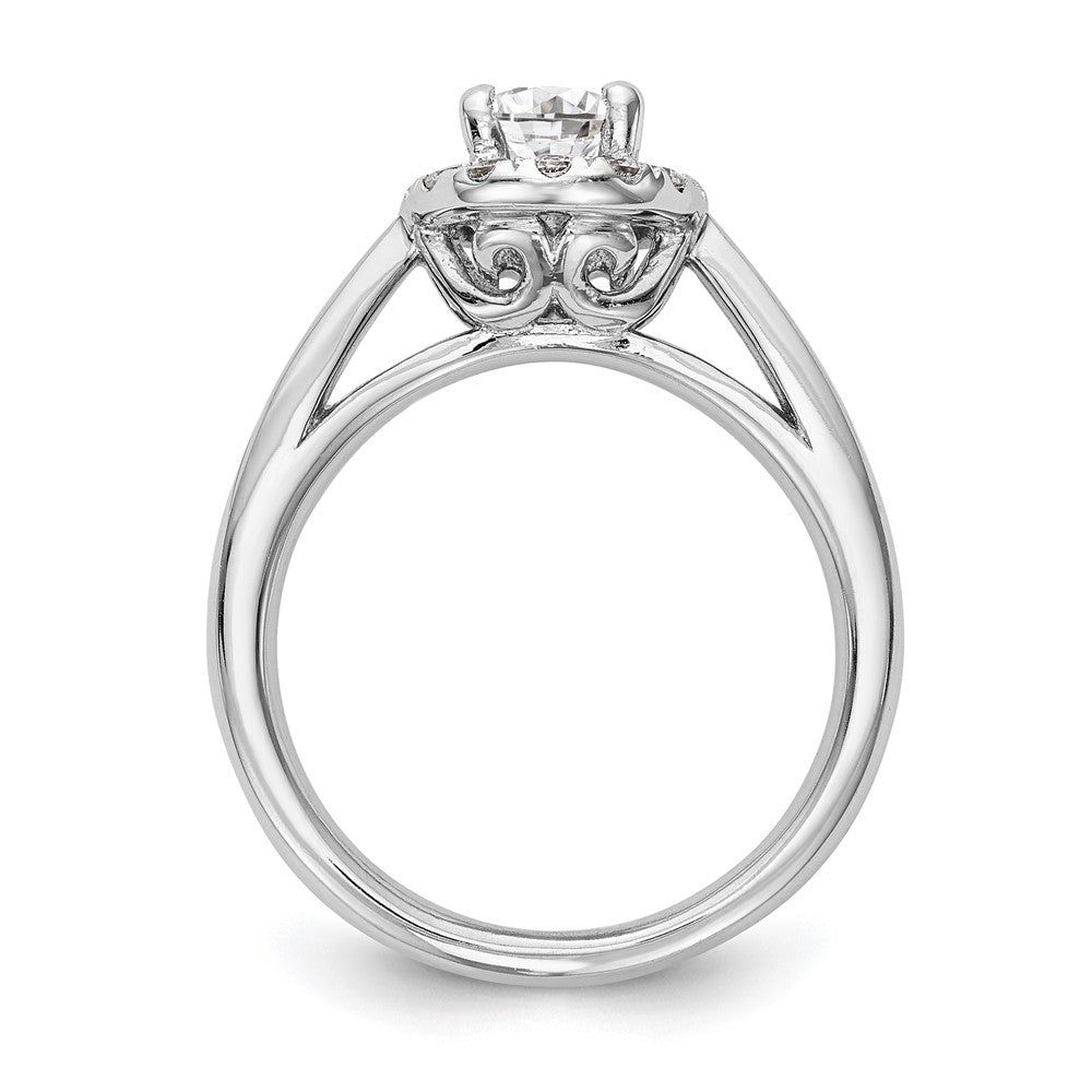 1.00ct. CZ Solid Real 14K White Gold Oval Halo Engagement Ring