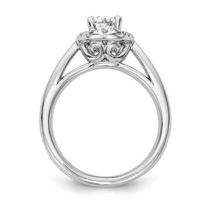 1.00ct. CZ Solid Real 14K White Gold Oval Halo Engagement Ring