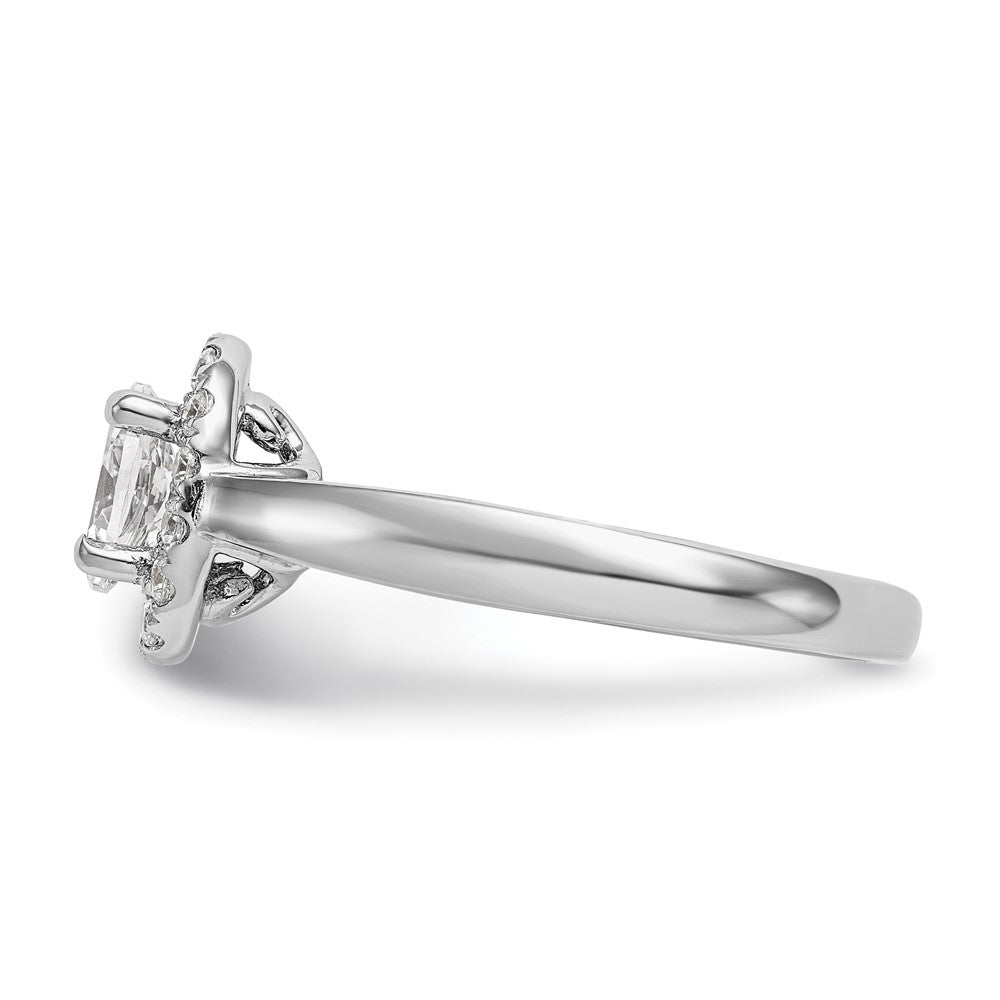 1.00ct. CZ Solid Real 14K White Gold Oval Halo Engagement Ring