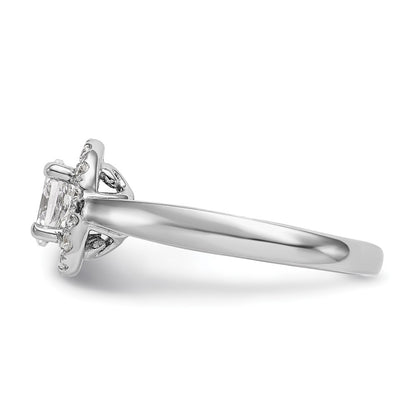 1.00ct. CZ Solid Real 14K White Gold Oval Halo Engagement Ring