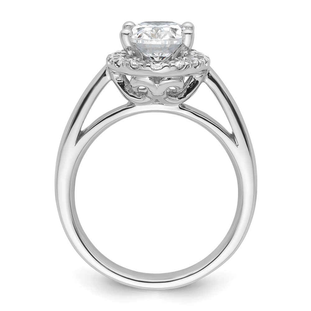 1.50ct. CZ Solid Real 14K White Gold Oval Halo Engagement Ring