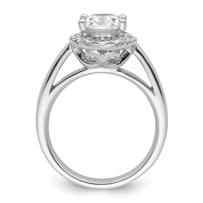 1.50ct. CZ Solid Real 14K White Gold Oval Halo Engagement Ring