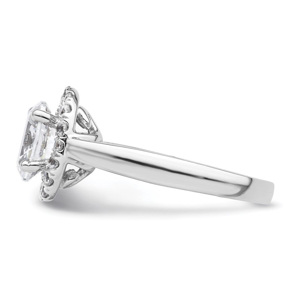 1.50ct. CZ Solid Real 14K White Gold Oval Halo Engagement Ring