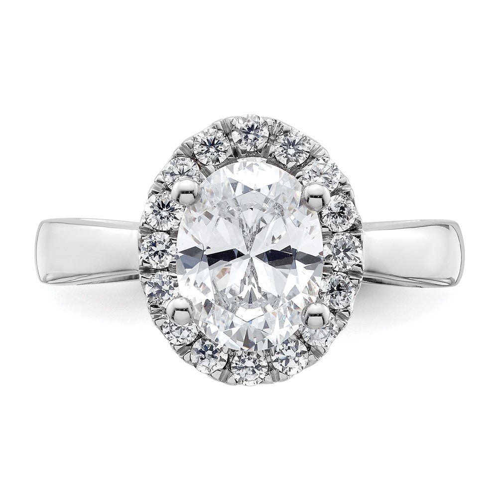 1.50ct. CZ Solid Real 14K White Gold Oval Halo Engagement Ring