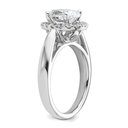 1.50ct. CZ Solid Real 14K White Gold Oval Halo Engagement Ring