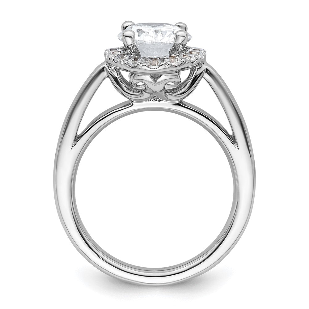 2.00ct. CZ Solid Real 14K White Gold Oval Halo Engagement Ring