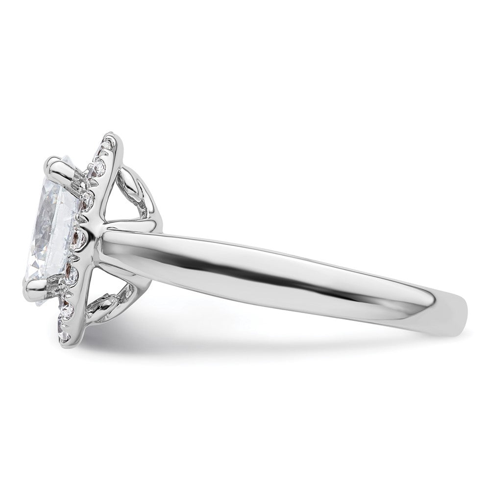 2.00ct. CZ Solid Real 14K White Gold Oval Halo Engagement Ring