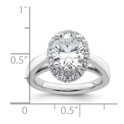 2.00ct. CZ Solid Real 14K White Gold Oval Halo Engagement Ring