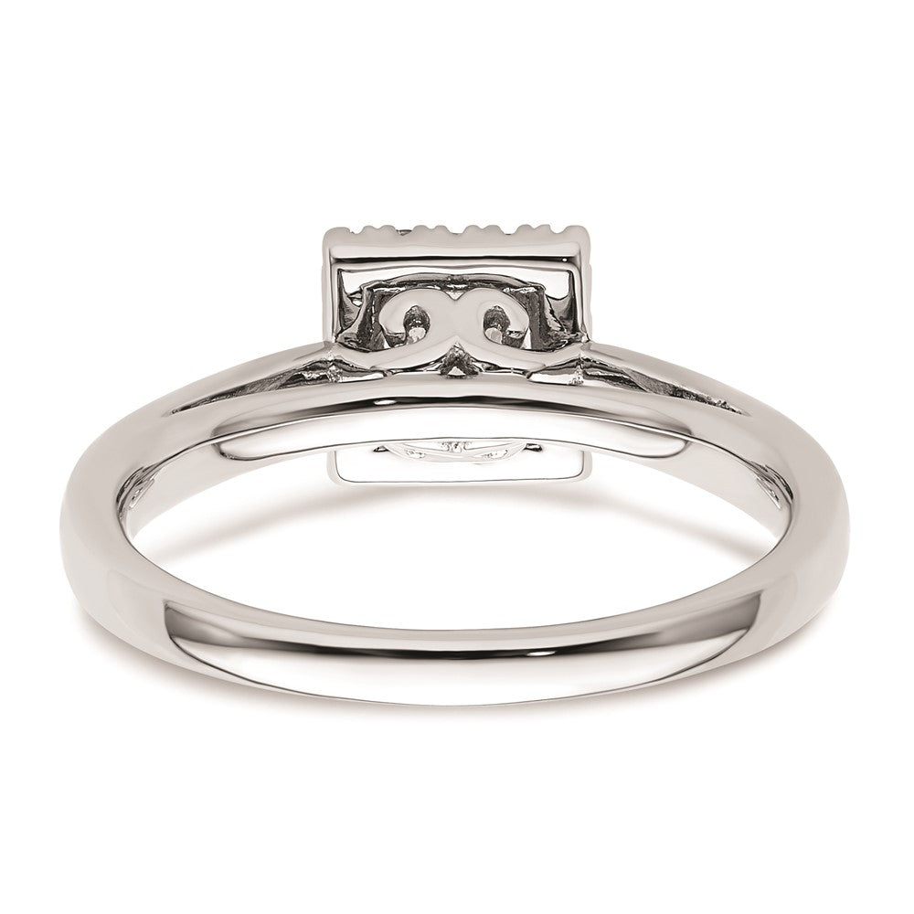 0.33ct. CZ Solid Real 14K White Gold Princess Halo Engagement Ring