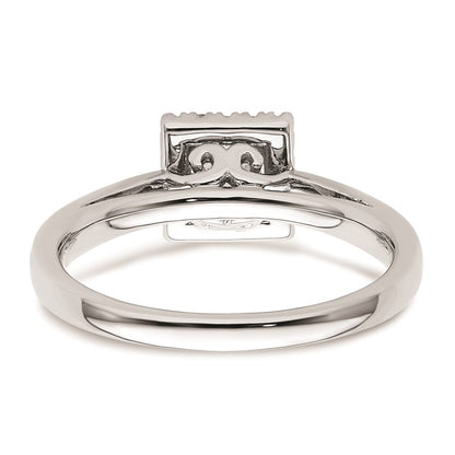 0.33ct. CZ Solid Real 14K White Gold Princess Halo Engagement Ring