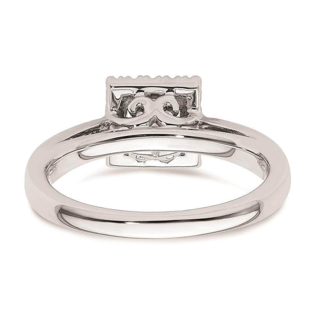 0.50ct. CZ Solid Real 14K White Gold Princess Halo Engagement Ring