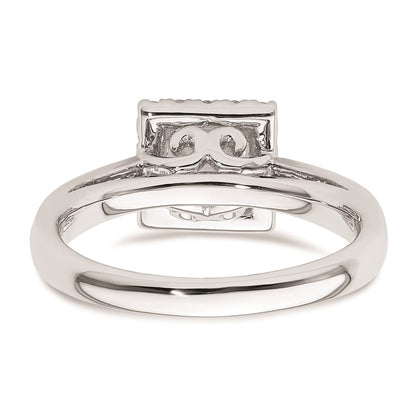 0.75ct. CZ Solid Real 14K White Gold Princess Halo Engagement Ring