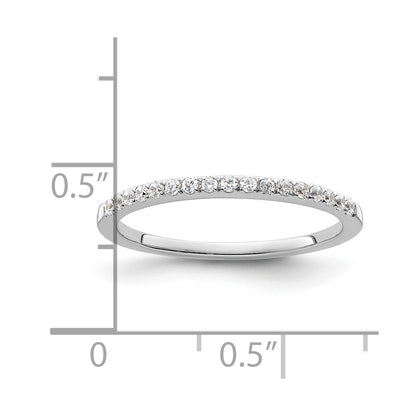 0.17ct. CZ Solid Real 14K White Gold Wedding Wedding Band Ring