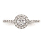 0.25ct. CZ Solid Real 14k White Gold Round Halo Engagement Ring