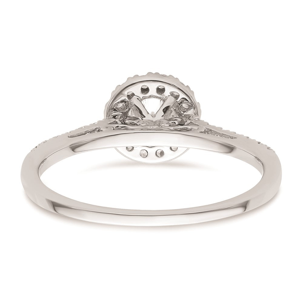 0.25ct. CZ Solid Real 14k White Gold Round Halo Engagement Ring