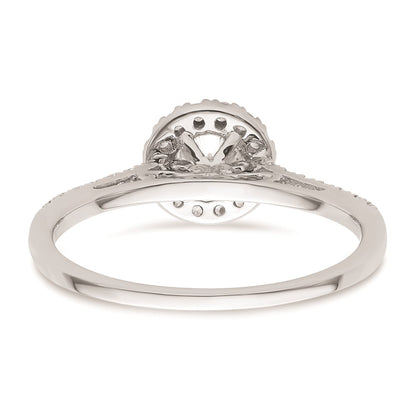 0.25ct. CZ Solid Real 14k White Gold Round Halo Engagement Ring
