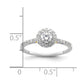 0.25ct. CZ Solid Real 14k Two-tone Gold Round Halo Engagement Ring