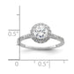 0.75ct. CZ Solid Real 14k White Gold Round Halo Engagement Ring