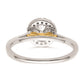 0.75ct. CZ Solid Real 14k Two-tone Gold Round Halo Engagement Ring