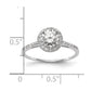 1.00ct. CZ Solid Real 14k White Gold Round Halo Engagement Ring