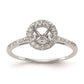 1.00ct. CZ Solid Real 14k White Gold Round Halo Engagement Ring