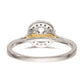 1.00ct. CZ Solid Real 14k Two-tone Gold Round Halo Engagement Ring