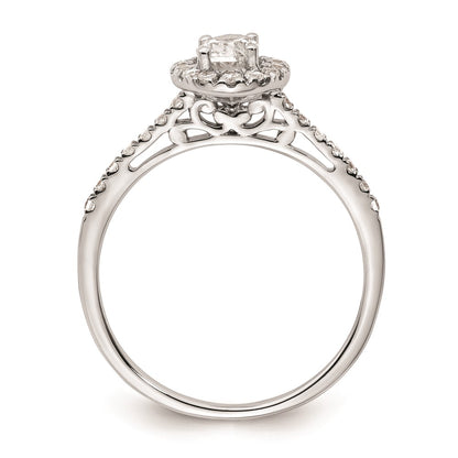 0.50ct. CZ Solid Real 14k White Gold Oval Halo Engagement Ring