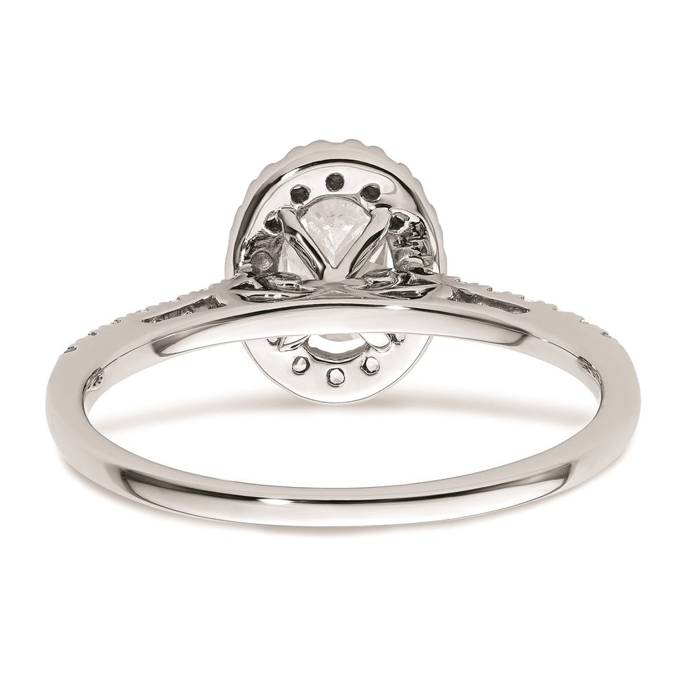 0.50ct. CZ Solid Real 14k White Gold Oval Halo Engagement Ring