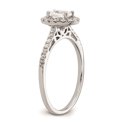 0.50ct. CZ Solid Real 14k White Gold Oval Halo Engagement Ring