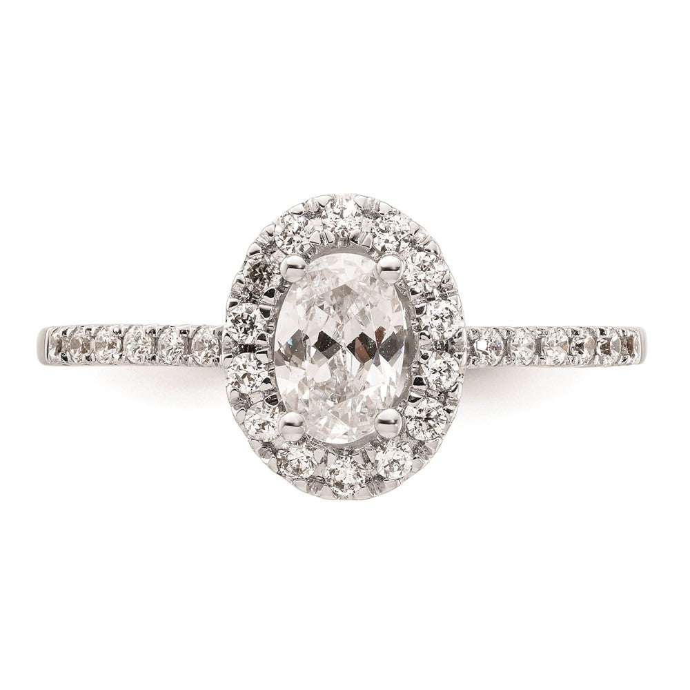 0.50ct. CZ Solid Real 14k Two-tone Oval Halo Engagement Ring