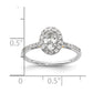 0.50ct. CZ Solid Real 14k Two-tone Oval Halo Engagement Ring