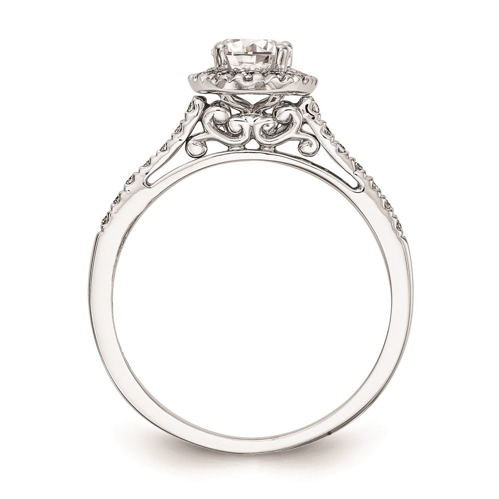 1.00ct. CZ Solid Real 14k White Gold Oval Halo Engagement Ring