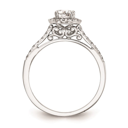 1.00ct. CZ Solid Real 14k White Gold Oval Halo Engagement Ring