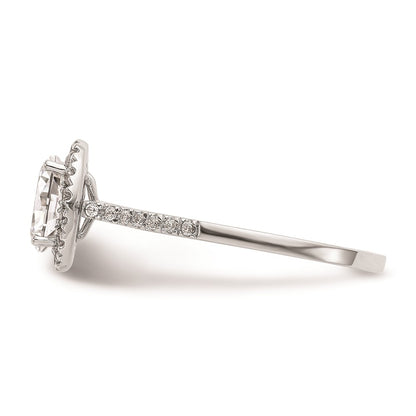 1.00ct. CZ Solid Real 14k White Gold Oval Halo Engagement Ring