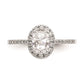 1.00ct. CZ Solid Real 14k White Gold Oval Halo Engagement Ring