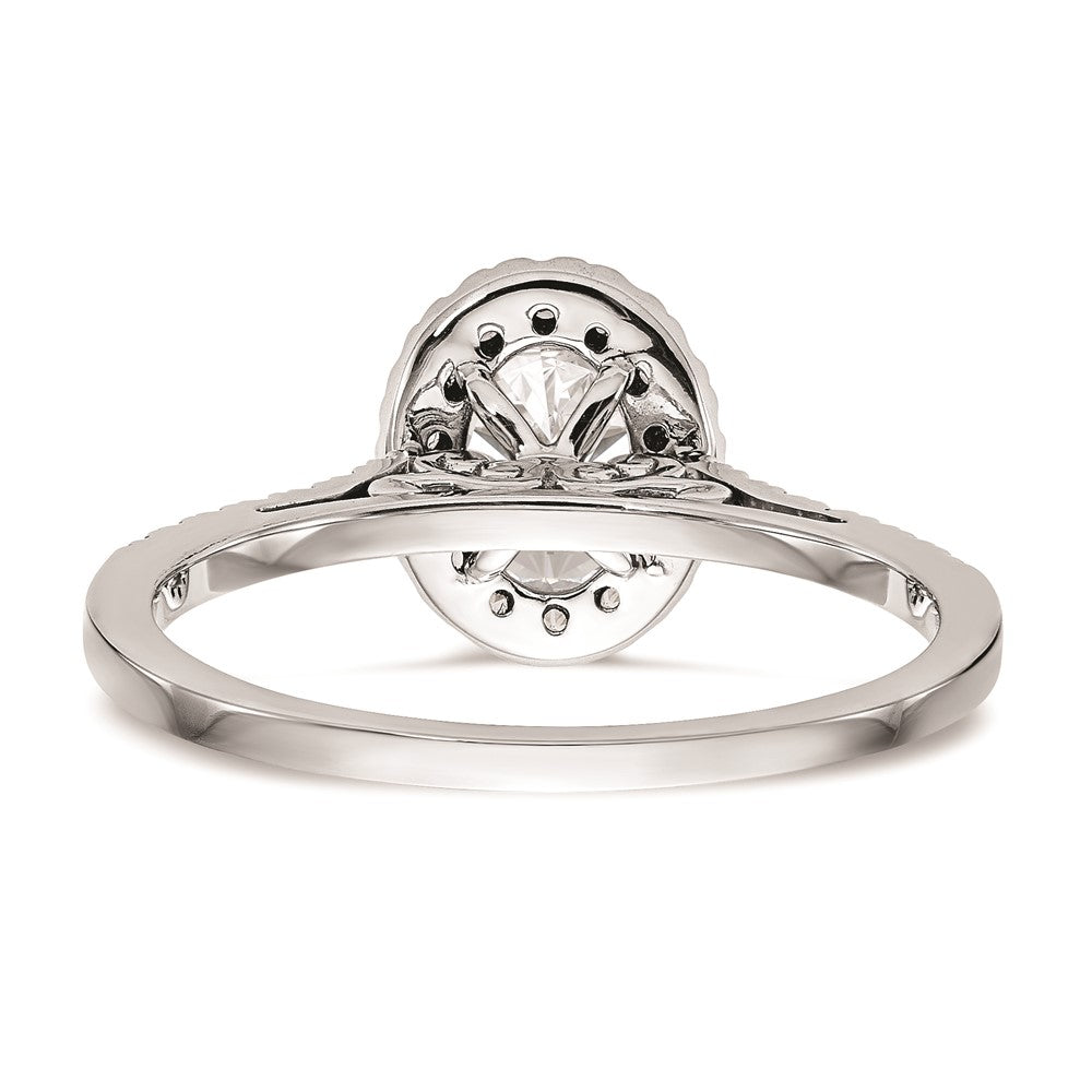 1.00ct. CZ Solid Real 14k White Gold Oval Halo Engagement Ring