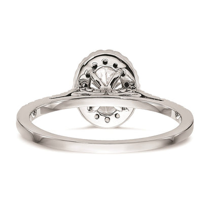 1.00ct. CZ Solid Real 14k White Gold Oval Halo Engagement Ring