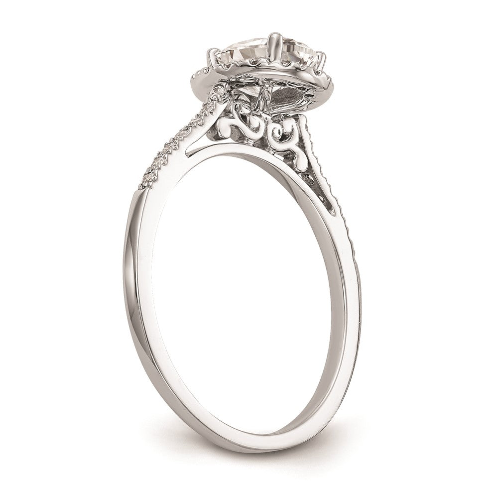1.00ct. CZ Solid Real 14k White Gold Oval Halo Engagement Ring