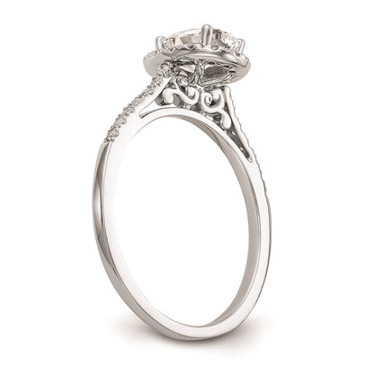 1.00ct. CZ Solid Real 14k White Gold Oval Halo Engagement Ring